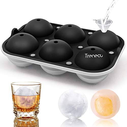 NEW Round Ice Balls Maker Tray 4 Large Sphere Molds Cube Whiskey Cocktails Party 